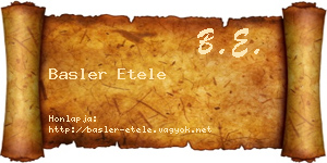 Basler Etele névjegykártya